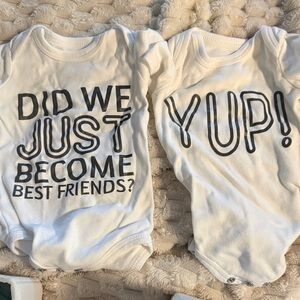 White Baby Bodysuits with Fun Text